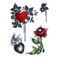 Dark Roses Halloween Costume Makeup Temporary Tattoo (4.5"x6")